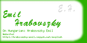 emil hrabovszky business card